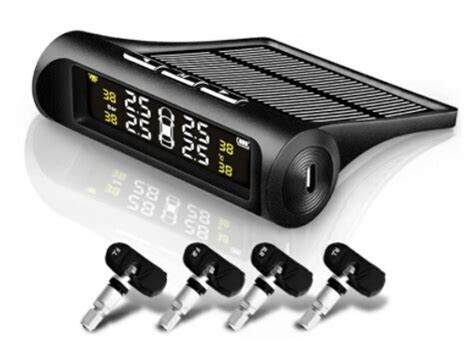 Solar display Internal TPMS Car Tyre Pressure Monitoring System with 4 ...