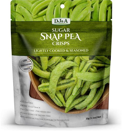 DJ&A CRISPY SUGAR SNAP PEA CRISPS 30G - 10 PACK - VEGAN FRIENDLY ...