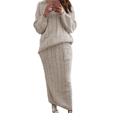 GERsome Womens Sweater Sets Winter Chunky Cable Knit 2 Piece Outfits ...