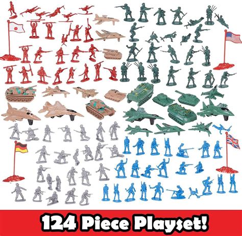 Liberty Imports 124 PCS Army Men Toy Figures World War II Battle Set ...