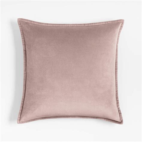 Organic Cotton Velvet 20"x20" Moody Mauve Throw Pillow with Feather ...