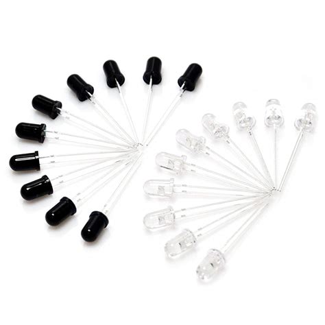 Electrobot 20pcs 5mm 940nm Infrared emitter & receiver diode IR LED ...