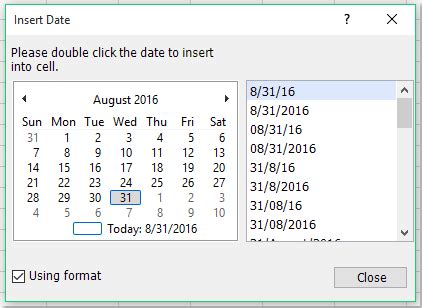 Excel Insert Date and Time 的图像结果