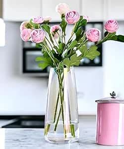 Buy Relanta™ Flower Glass Vase for Decor | vases for Home Decor - Clear ...