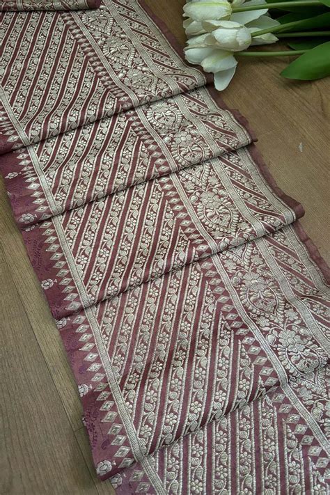 Vintage Pink Banarasi Silk Border - 1 Mtr