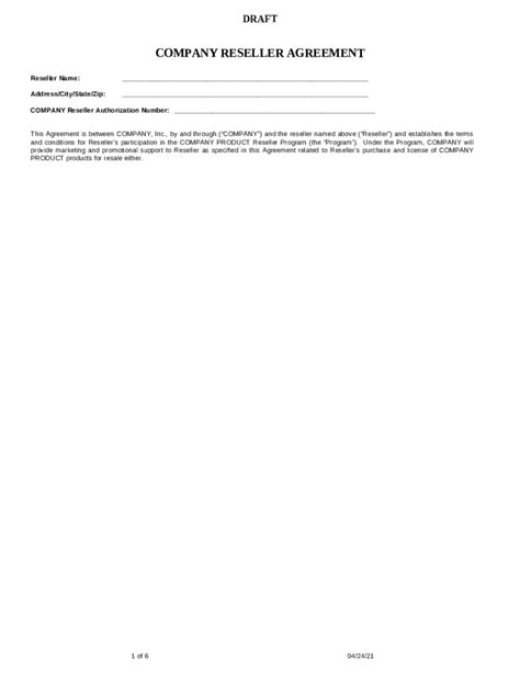 74604599-Reseller-Agreement-Template-1.doc - DRAFT COMPANY ... Doc ...