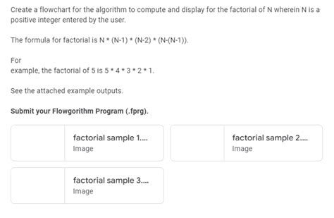 Factorial Flowgorithm 的图像结果