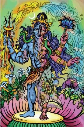 Shiva Parvati Fusion 'Ardhanarishvara' Poster Paper Print - Religious ...