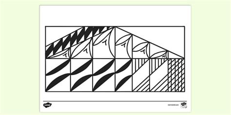 Male Pandanus Bloom Siapo Pattern Colouring | Colouring Sheets