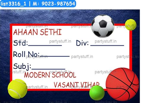 Ball Nameslip Stickers in Sport theme - Designs - PartyStuff
