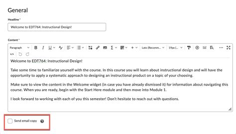 New Feature! Email a Copy of Announcements in Brightspace - Brightspace ...