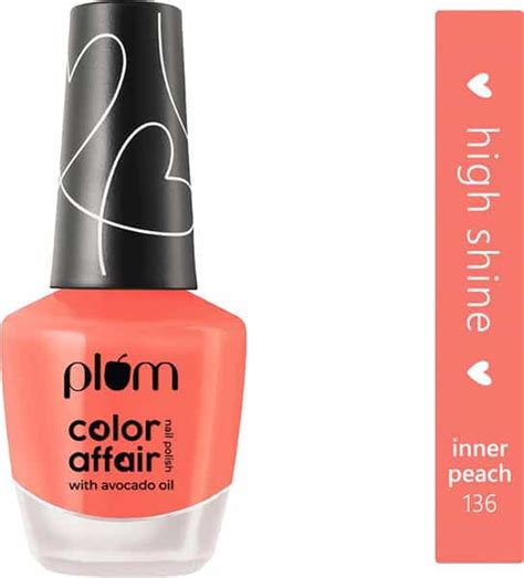 Buy PLUM COLOR AFFAIR NAIL POLISH - INNER PEACH - 136 7-FREE FORMULA 11 ...