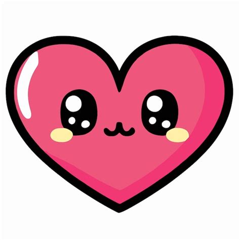Il giorno di San Valentino Cute Heart illustrazione Cuore kawaii chibi ...