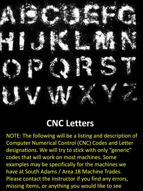 Image result for CNC Machine Programming Alphabet Chart