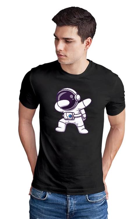 Buy COTTON JEWEL Astronaut Dabbing Printed Half Sleeve Round Neck T ...