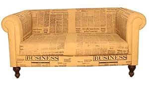 Cream Color Wooden & Canvas Single Seater Sofa : Amazon.in: Home & Kitchen