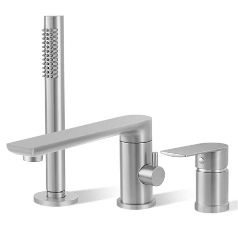 Amazon.com: Modern Brushed Nickel Roman Tub Faucet with 360° Rotated ...