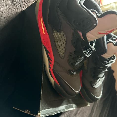 Satin Bred 5s/ Bred 5s Grade School SZ6 condition 6/10 - Depop