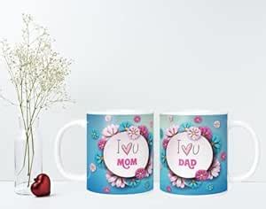 Buy NH10 DESIGNS I Love You Mom Dad Printed Couple Coffee Mug for ...