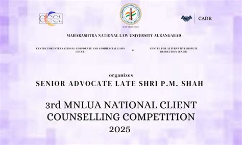 3rd MNLU-A National Client Counselling Competition 2025 | MNLU Aurangabad