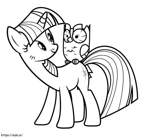 Twilight Sparkle And Owl coloring page