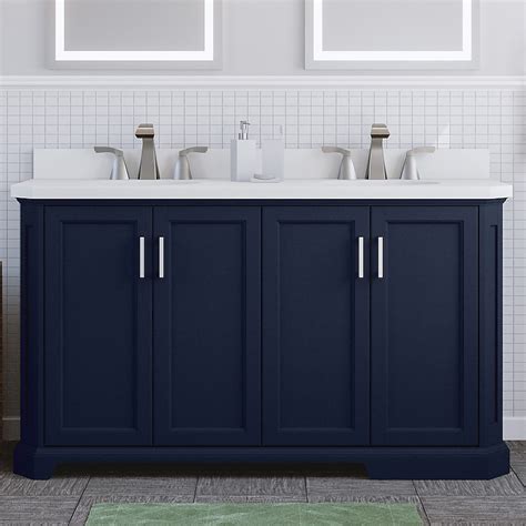 allen + roth Roseburg 60-in Navy Blue Undermount Double Sink Bathroom ...
