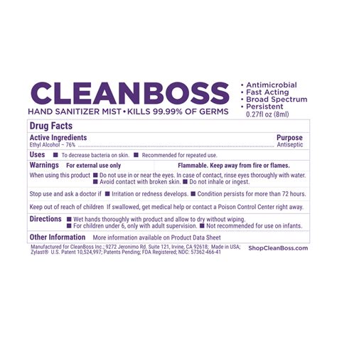 Product Labels - CleanBoss
