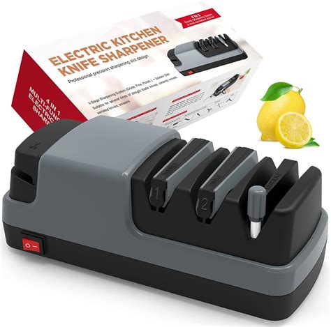 YOORLEAY Electric Knife Sharpener- 4 in 1 Electric Knife Sharpeners for ...
