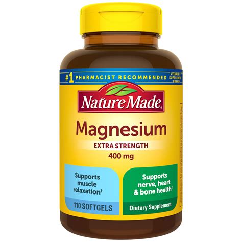 Nature Made High Potency Magnesium 400 mg Softgels, 110 count : 110 ...