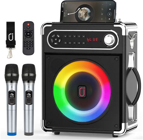 Amazon.com: Karaoke Machine for Adults with 2 Wireless Microphones ...