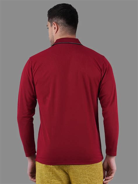 Full Sleeve Polo T-Shirt Maroon | Men Wear