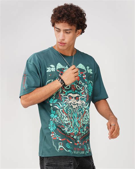 Janjeevi | UV Light Reactive | Oversized Persian Green T-Shirt – Ultra ...