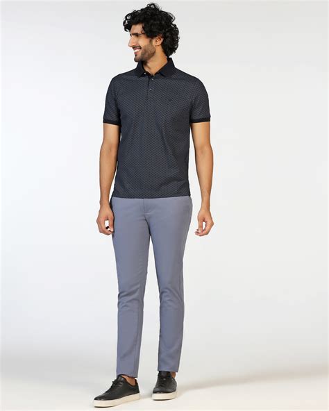 Buy Deco Charcoal Abstract Print Polo Online India