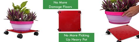 Sharpex Pack of 2 Metal Caddy Iron Dolly on Squre Rack Rustproof Sturdy ...