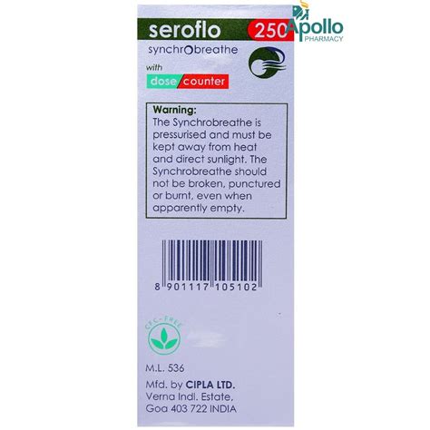 Seroflo 250 Synchrobreathe Price, Uses, Side Effects, Composition ...