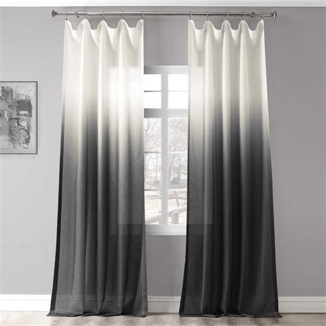 Buy Half Price Drapes Felch-OMB1710-96 Ombre Faux Linen Semi Sheer ...