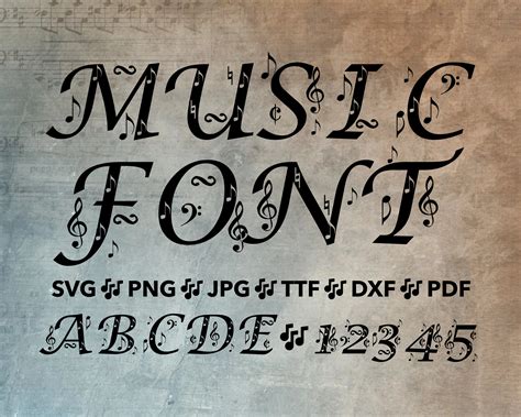 Music Font SVG - Music Note Font for Cricut - Music Notes Alphabet ...