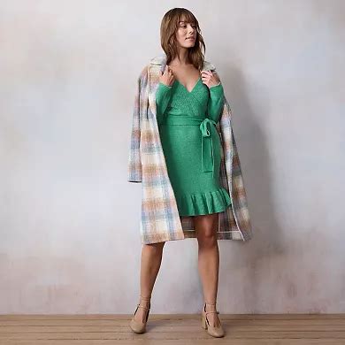 Women's LC Lauren Conrad Faux Wrap Pointelle Sweater Dress