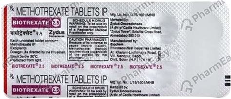Biotrexate 2.5 MG Tablet (10): Uses, Side Effects, Price & Dosage ...