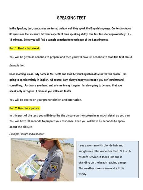 Image result for Speaking Test Sample