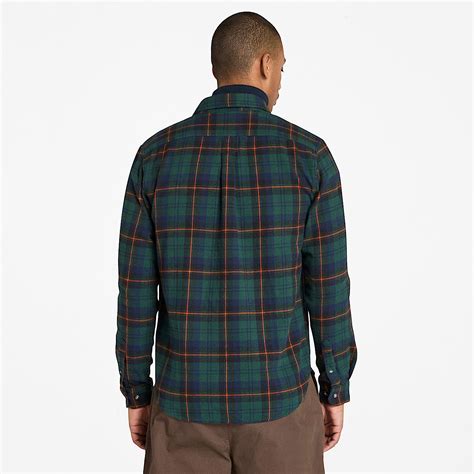 Checked Flannel Shirt for Men in Dark Green