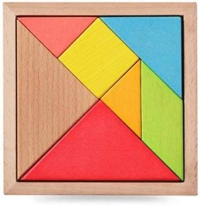 Ashmi Tangram 7 Piece Puzzle Square I.Q. Development Game Brain Teaser ...