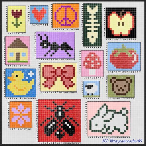 Tapestry crochet / grid work template | Tapestry crochet patterns ...