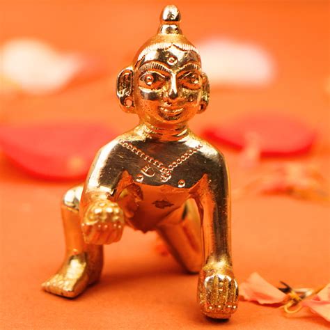 Premium Brass Laddu Gopal Idol | 150 Grams, 2.7 Inch Height (Size 1 ...