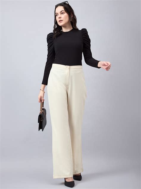 Style Quotient Women Black Texture Polyester Slim Fit smart casual Puf ...