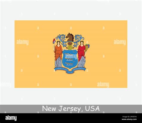 New Jersey USA State Flag. Flag of NJ, USA isolated on white background ...
