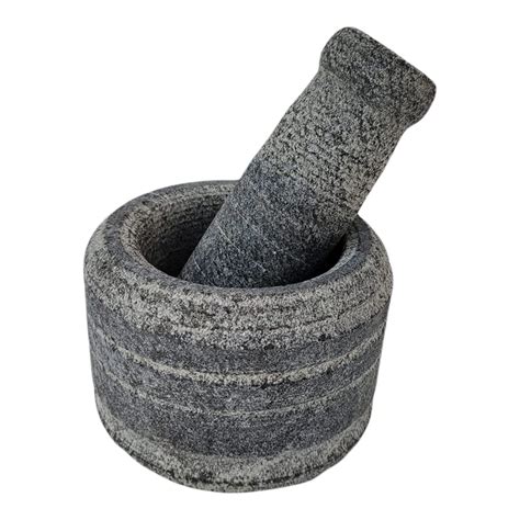Buy AZKAR Stone Mortar Pestle Set for Spices, Okhli Masher, Khalbatta ...