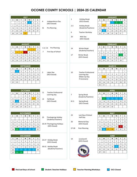 Oconee County Schools Calendar 24-25 [PDF] - EduCounty