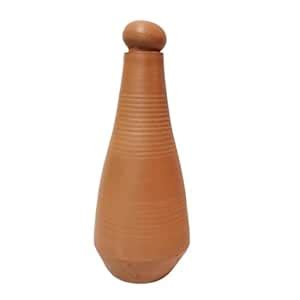 BAMBOO STORY Handcrafted Terracotta Water Bottle | with lid 1000 ML ...
