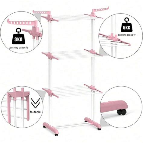 Clothes Drying Rack Folding Drying Rack Clothing 4 Tier Clothes Horses ...